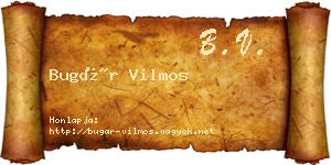 Bugár Vilmos névjegykártya